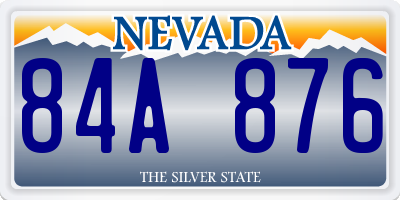 NV license plate 84A876