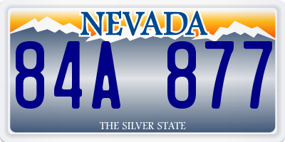 NV license plate 84A877