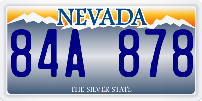 NV license plate 84A878