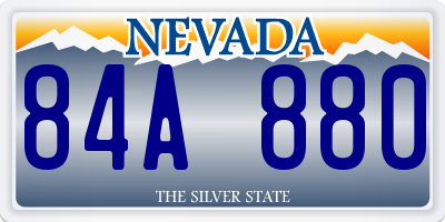 NV license plate 84A880