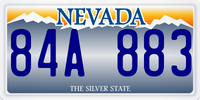 NV license plate 84A883