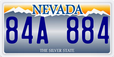 NV license plate 84A884