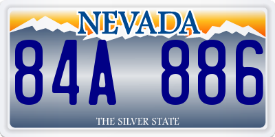 NV license plate 84A886
