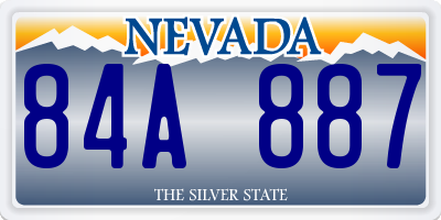 NV license plate 84A887