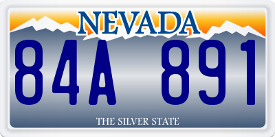 NV license plate 84A891