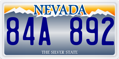 NV license plate 84A892