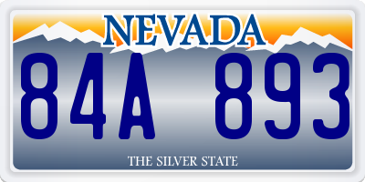 NV license plate 84A893