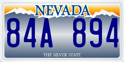 NV license plate 84A894