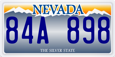 NV license plate 84A898