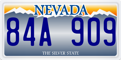 NV license plate 84A909