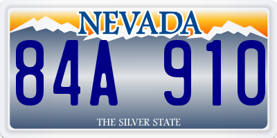 NV license plate 84A910
