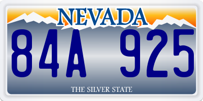 NV license plate 84A925