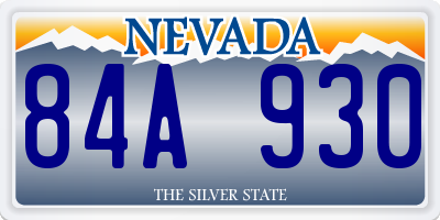 NV license plate 84A930