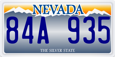 NV license plate 84A935