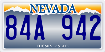 NV license plate 84A942