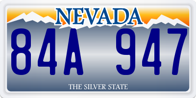 NV license plate 84A947