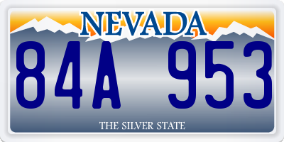 NV license plate 84A953