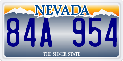 NV license plate 84A954