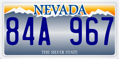 NV license plate 84A967