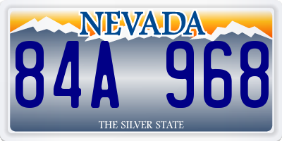 NV license plate 84A968
