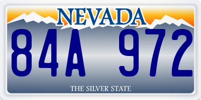 NV license plate 84A972