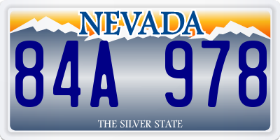 NV license plate 84A978