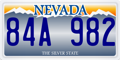 NV license plate 84A982