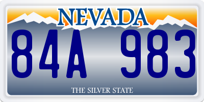NV license plate 84A983