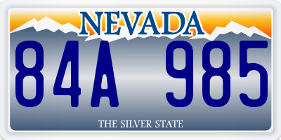 NV license plate 84A985