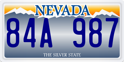 NV license plate 84A987