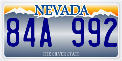NV license plate 84A992
