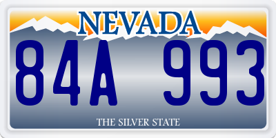 NV license plate 84A993