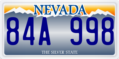 NV license plate 84A998