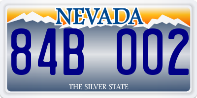 NV license plate 84B002