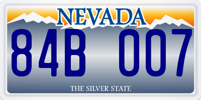 NV license plate 84B007