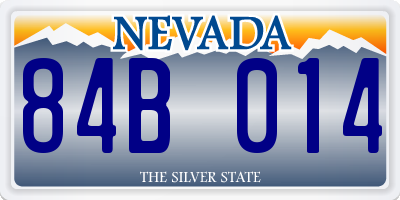 NV license plate 84B014