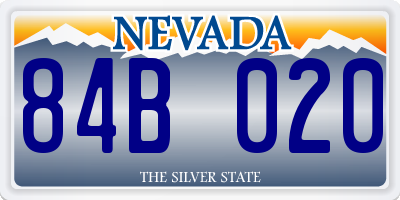 NV license plate 84B020