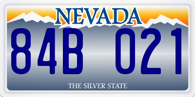 NV license plate 84B021