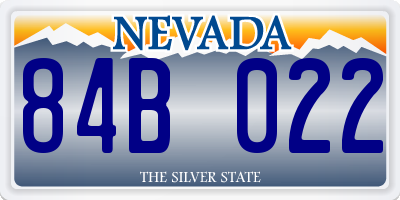NV license plate 84B022