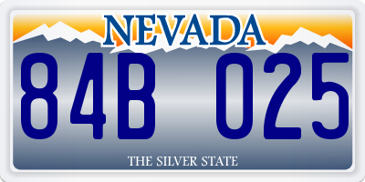 NV license plate 84B025