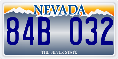NV license plate 84B032