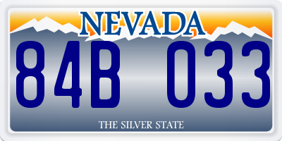 NV license plate 84B033