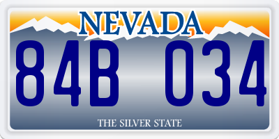 NV license plate 84B034