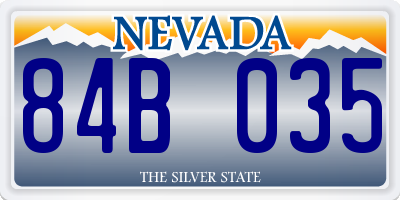 NV license plate 84B035