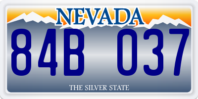 NV license plate 84B037