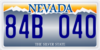 NV license plate 84B040