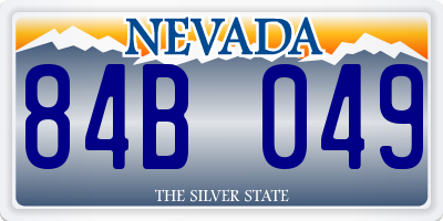 NV license plate 84B049