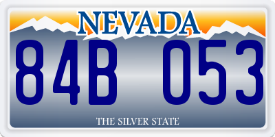 NV license plate 84B053
