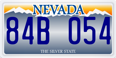 NV license plate 84B054