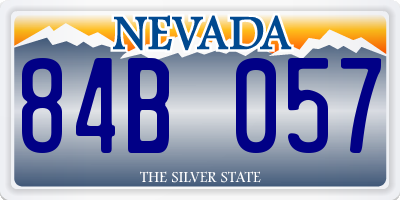 NV license plate 84B057